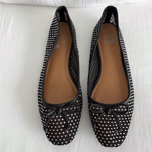 Dolce Vita Black Mesh & Rhinestone Ballet Flats